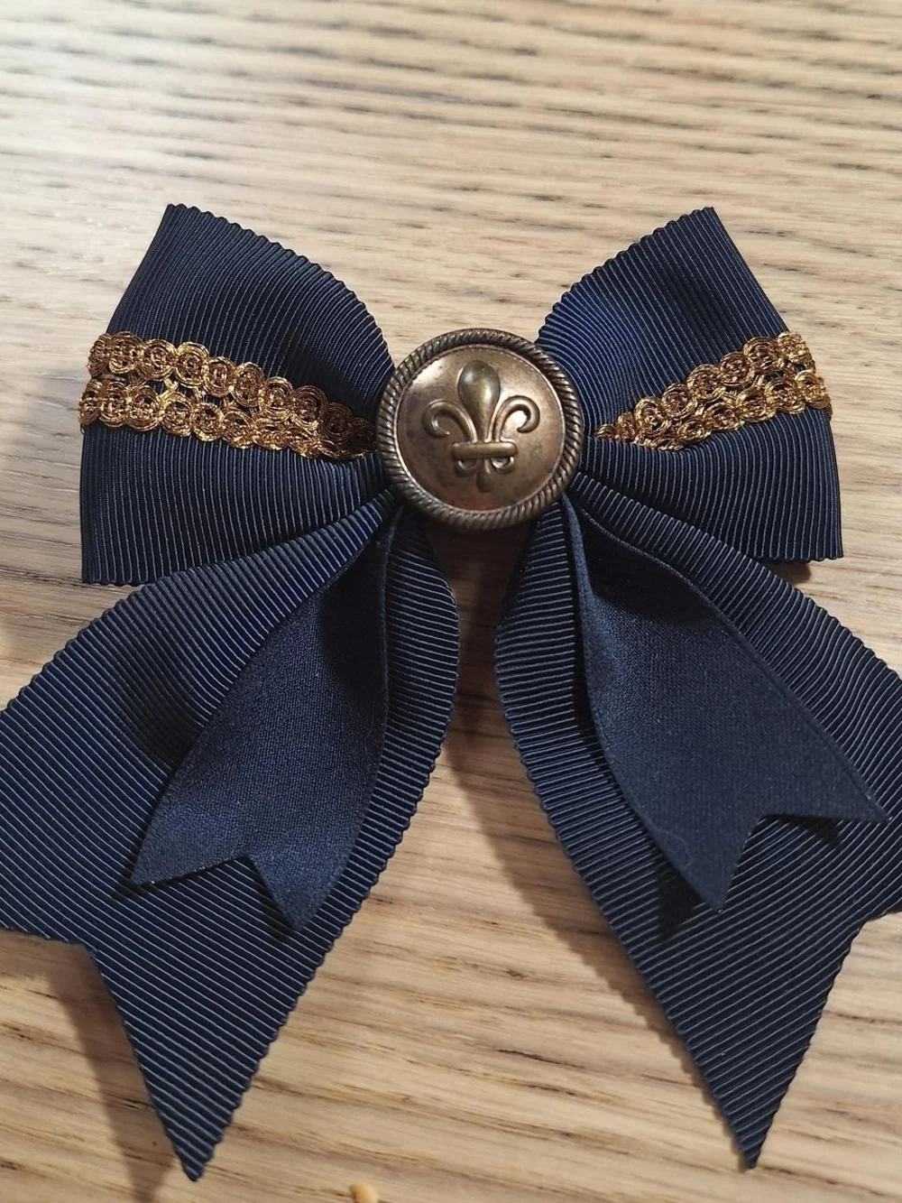 Innocent World Navy & Gold Braid Hair Bow Clips | Set of 2 | Classic Lolita